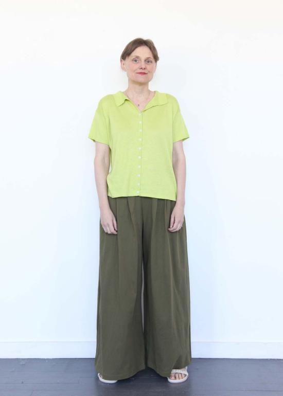  아뜰리에 델핀 블라우스 아틀리에 델핀 하이 게이지 니트  라임