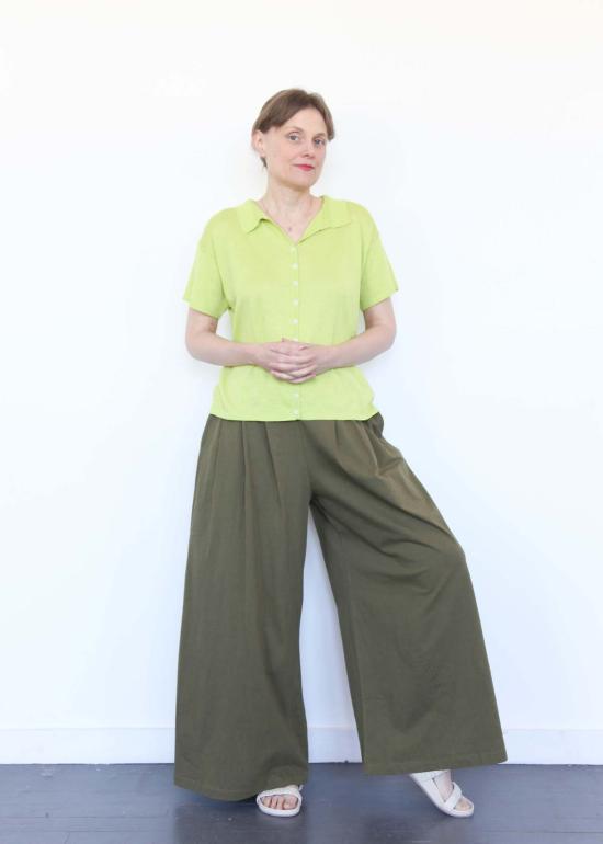  아뜰리에 델핀 블라우스 아틀리에 델핀 하이 게이지 니트  라임 - ATELIER DELPHINE