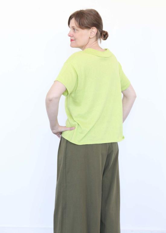  아뜰리에 델핀 블라우스 아틀리에 델핀 하이 게이지 니트  라임 - ATELIER DELPHINE