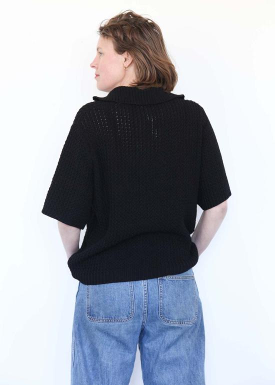  로렌 마누지안 반팔 티셔츠 랙 폴로 블랙 - LAUREN MANOOGIAN