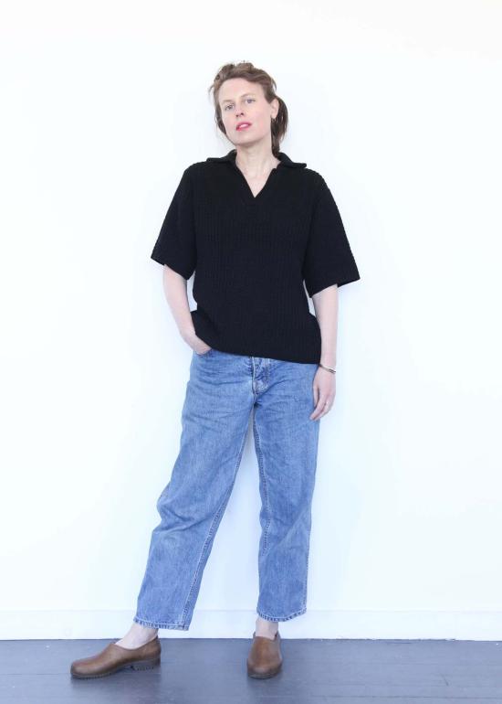  로렌 마누지안 반팔 티셔츠 랙 폴로 블랙