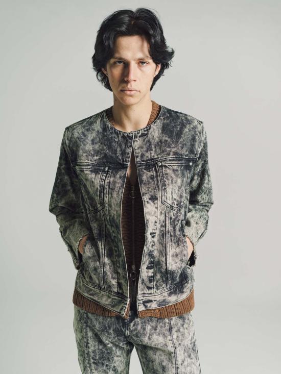  나마체코 데님 자켓 매직 우드 데님 재킷 아이보리 스카이 - NAMACHEKO