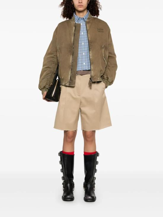  미우미우 숏팬츠 MP1856SOOO1UPX beige - MIU MIU