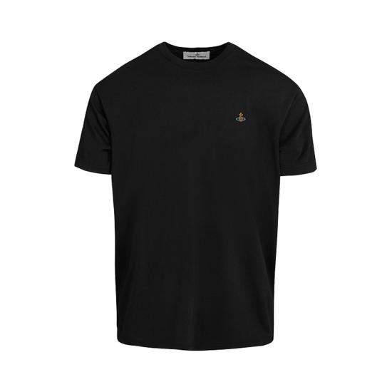 25SS 비비안웨스트우드 클래식 ORB 로고 티셔츠 3G010013J001M N401 BLACK