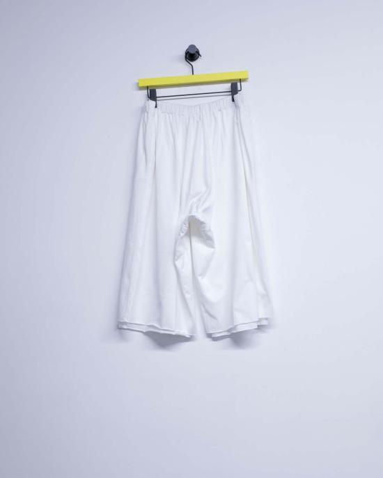  마르니 스트레이트 팬츠 프린트 인용구 코튼 3/4 팬츠 릴리 화이트 - MARNI