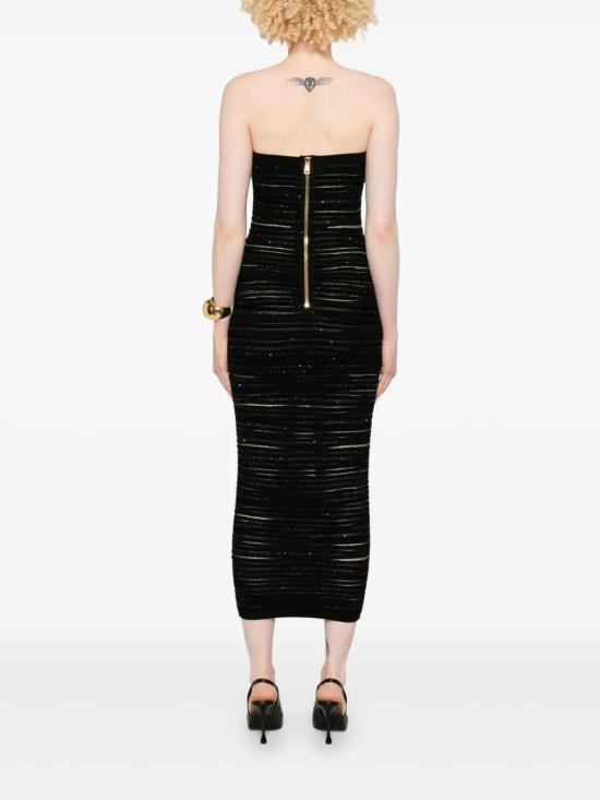  발망 미디 원피스 EF0RG065KI39 - BALMAIN