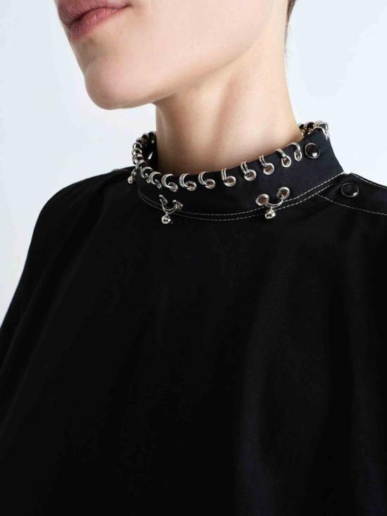 25SS 르메르 긴팔 티셔츠 TO1327 LF1207LIGHT COTTON SATIN BK999BLACK Black - LEMAIRE