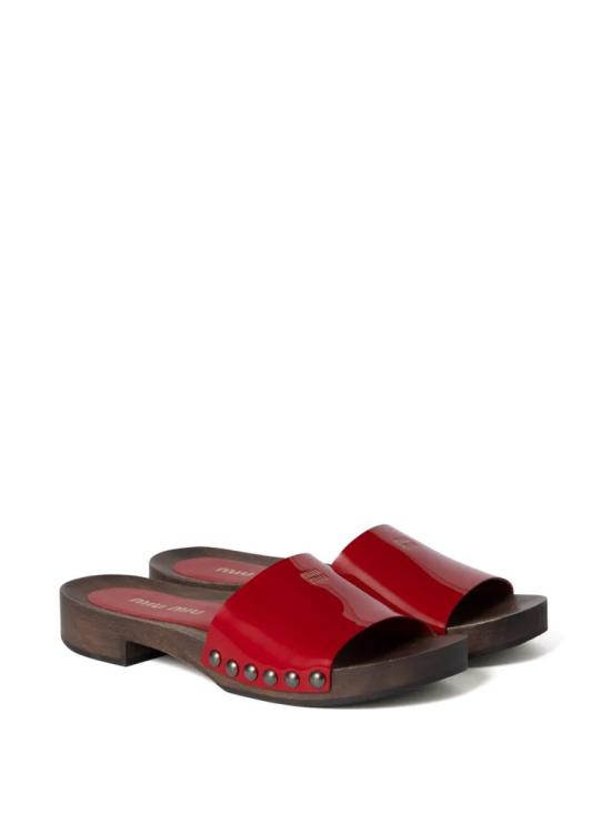 25FW 미우미우 뮬/슬리퍼 5Z425EFA030069 F0011 ROSSO Red - MIU MIU