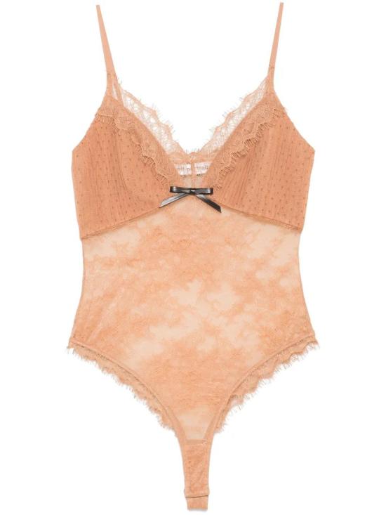 셀프 포트레이트 바디수트 티셔츠 SS25057T cognac