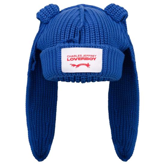  찰스 제프리 러버보이 이어플랩 캡 청키 래빗 비니 블루