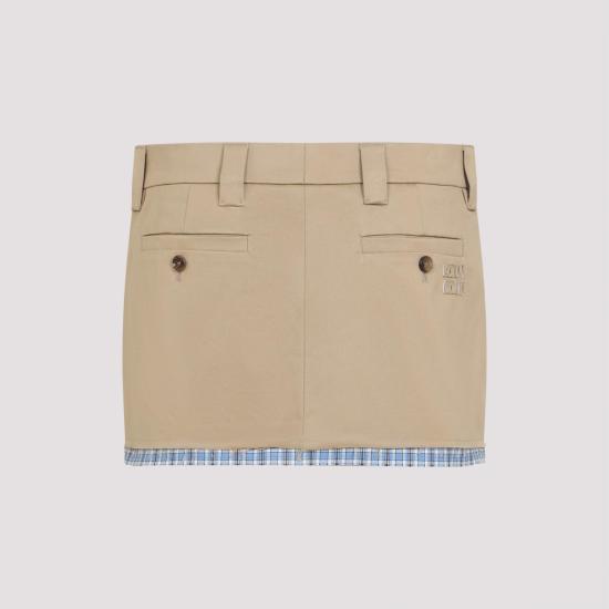 25SS 미우미우 치노 미니스커트  MG2383SOOO 1UPX F0065 CORDA NUDE NEUTRALS - MIU MIU