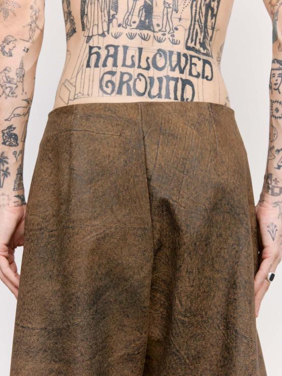  가브리엘라 콜 가먼츠 스트레이트 팬츠 송아지 가죽 풀 팬츠 브라운 - GABRIELA COLL GARMENTS