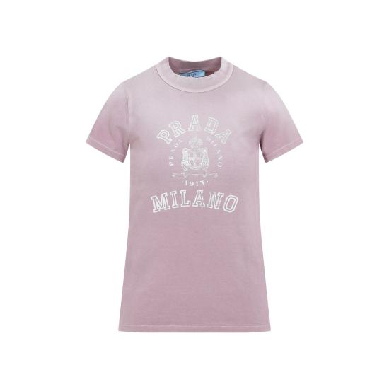 25SS 프라다 반팔 티셔츠 3557BSOOO 16XS F0203 MALVA PINK PURPLE