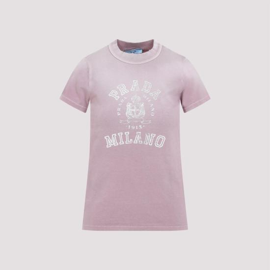 25SS 프라다 반팔 티셔츠 3557BSOOO 16XS F0203 MALVA PINK PURPLE - PRADA