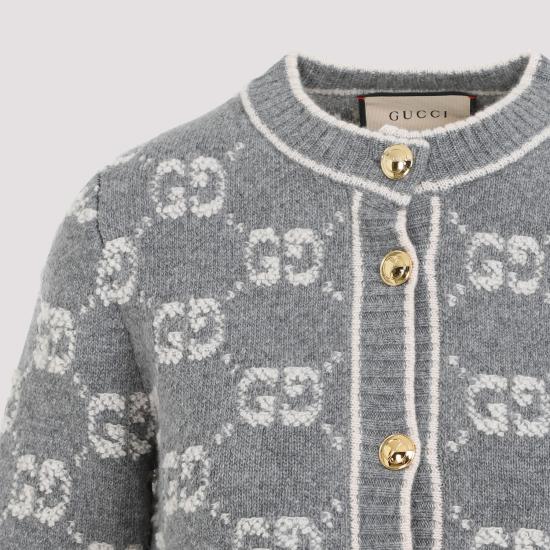 25FW 구찌 가디건 713300 XKCNA 1130 GREY IVORY - GUCCI
