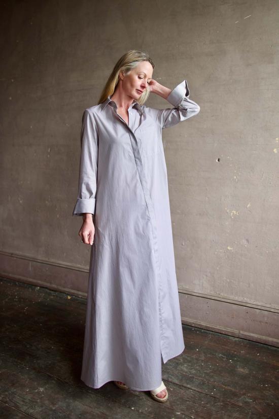  티더블유피 롱 원피스 Twp 제니스 가운 화이트/초콜릿