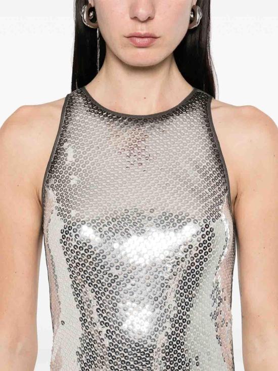  디 아티코 숏 원피스 250WCA00389002 Silver - THE ATTICO