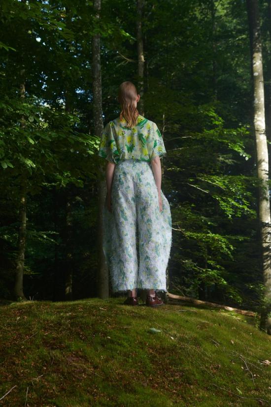  헨릭 빕스코브 스트레이트 팬츠 Henrik Vibskov 셰이프  스프레이캔 화이트/그린 - HENRIK VIBSKOV