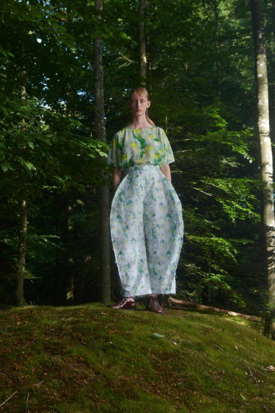  헨릭 빕스코브 스트레이트 팬츠 Henrik Vibskov 셰이프  스프레이캔 화이트/그린 - HENRIK VIBSKOV