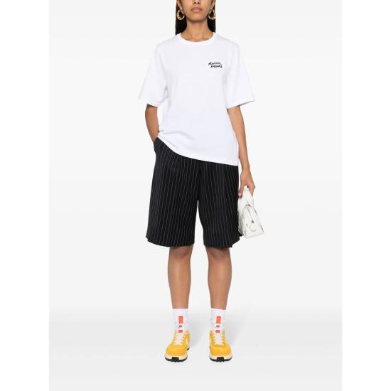 25SS 메종키츠네 민소매 티셔츠 MW00126KJ0119 WHBK WHITE - MAISON KITSUNE