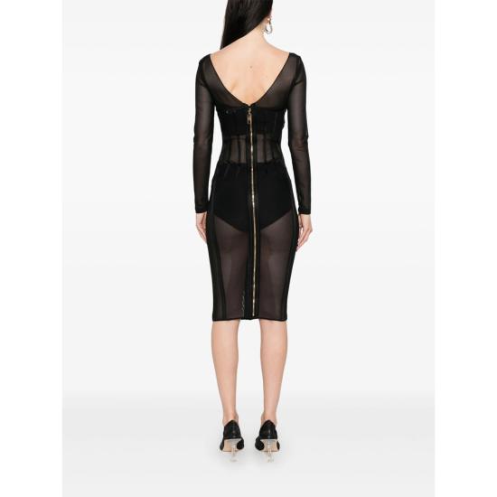 25SS 엘리자베타프랜치 미디 원피스 AB84052E2 110 BLACK - ELISABETTA FRANCHI