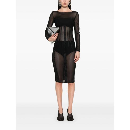 25SS 엘리자베타프랜치 미디 원피스 AB84052E2 110 BLACK - ELISABETTA FRANCHI