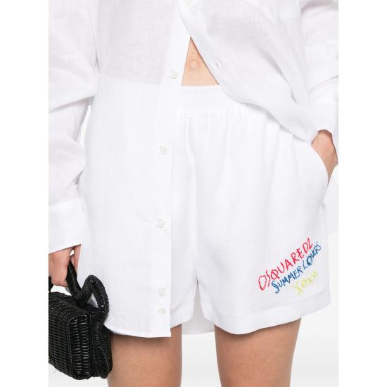 25SS 디스퀘어드2 숏팬츠 D35294 S73MU0236 100 WHITE - DSQUARED2