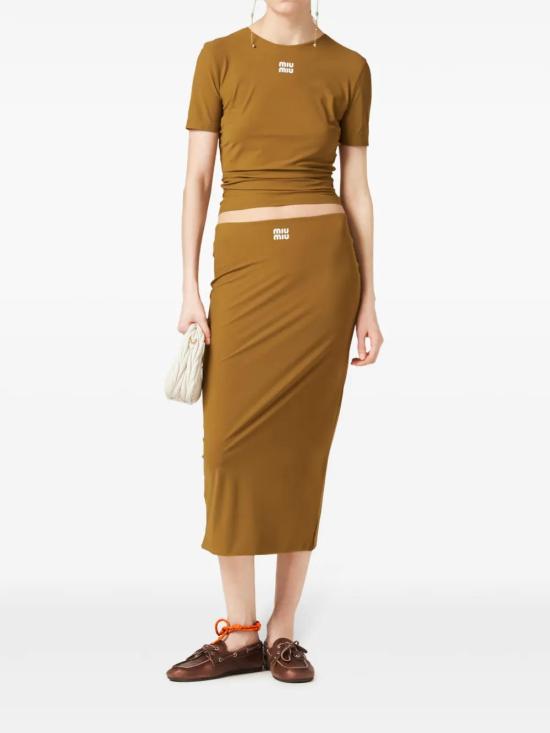  미우미우 반팔 티셔츠 MT2002SOOO122R - MIU MIU