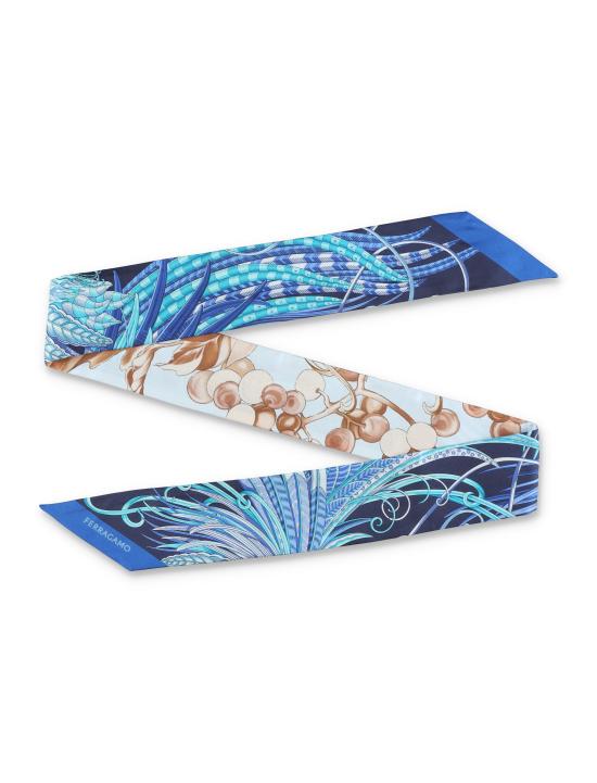 25SS 살바토레 페라가모 머플러/스카프 320970780210 MARINE TUR MARINE BLUE TURQUOISE