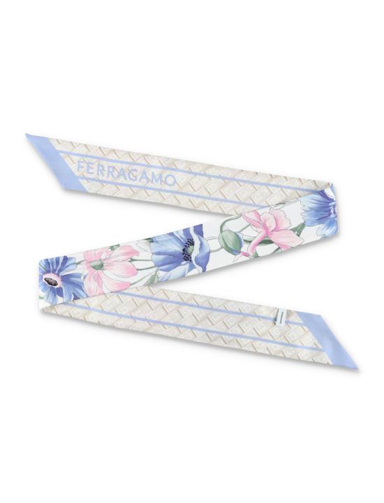 25SS 살바토레 페라가모 머플러/스카프 320966780230 AVORIO AZZ IVORY LIGHT BLUE - SALVATORE FERRAGAMO