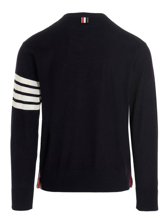 25FW 톰브라운 사선완장 메리노 울 니트 MKA002AY1014415 Blue - THOM BROWNE