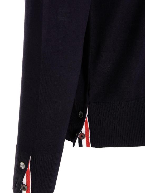 25FW 톰브라운 사선완장 메리노 울 니트 MKA002AY1014415 Blue - THOM BROWNE