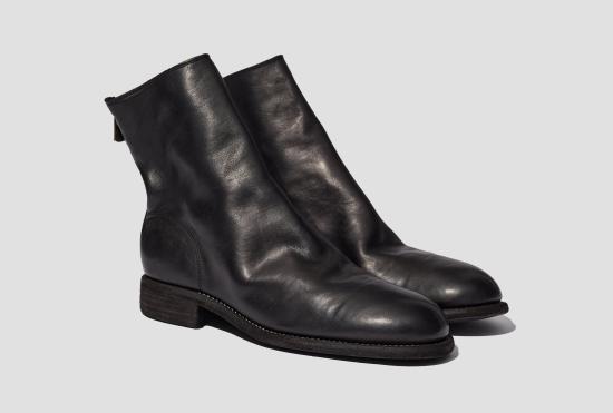 25SS 구이디 부츠 백 지퍼  - 말 가죽 풀 그레인 CV/솔 - 블랙 986X