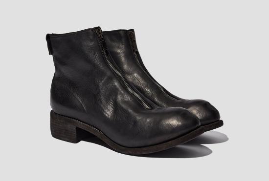 25SS 구이디 부츠 앞 지퍼  - 말 가죽 풀 그레인 CV / 밑창 - BLKT PL1