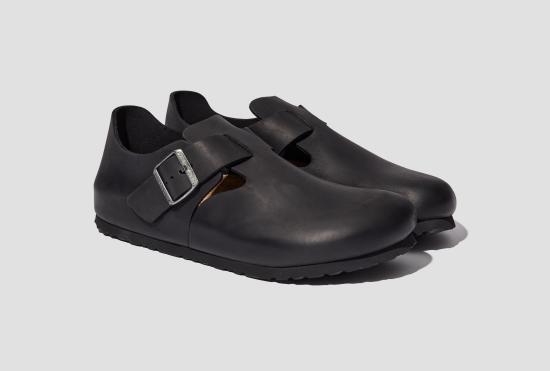 25SS 버켄스탁 슈즈 런던 - 천연 가죽 오일드/블랙 - 네로우 166543