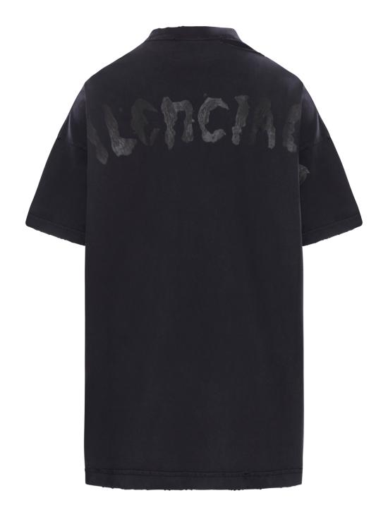 24FW 발렌시아가 반팔 티셔츠 787349TRVT91041 FADED WASHED BLACK Black - BALENCIAGA