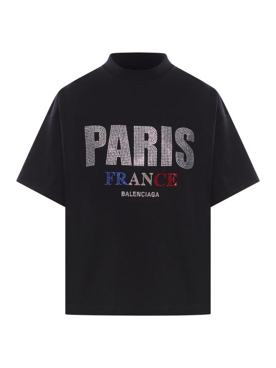 25SS 발렌시아가 반팔 티셔츠 818431TRVL51000 BLACK Black