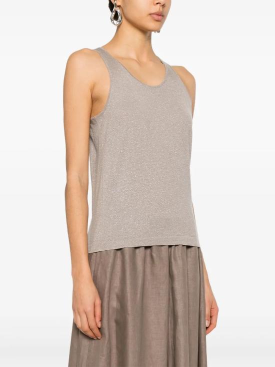  브루넬로 쿠치넬리 민소매 티셔츠 M41848600C9729 taupe - BRUNELLO CUCINELLI