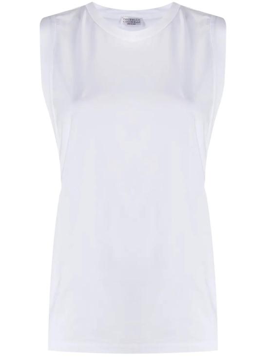  브루넬로 쿠치넬리 베이직 탱크탑 민소매 티셔츠 M0T1802B17C159