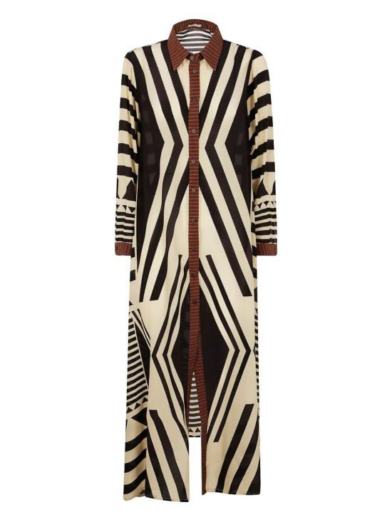 25SS VOLANTIS 미디 원피스 RIAD P89 BEIGE BLACK - OTHER BRANDS