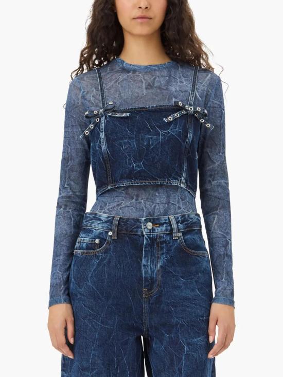  가니 민소매 티셔츠 J1592 blue - GANNI