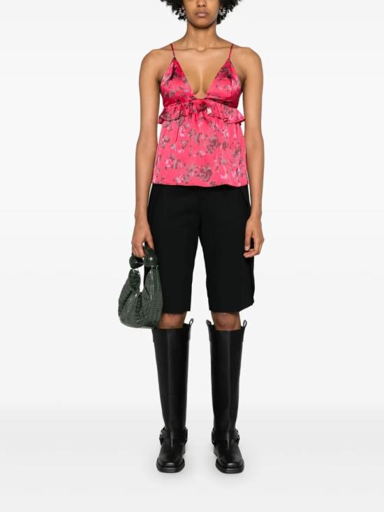  가니 블라우스 F9204 raspberry - GANNI