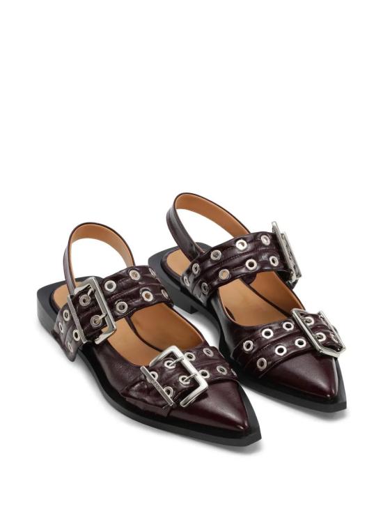  가니 플랫 슈즈 S2320 burgundy - GANNI