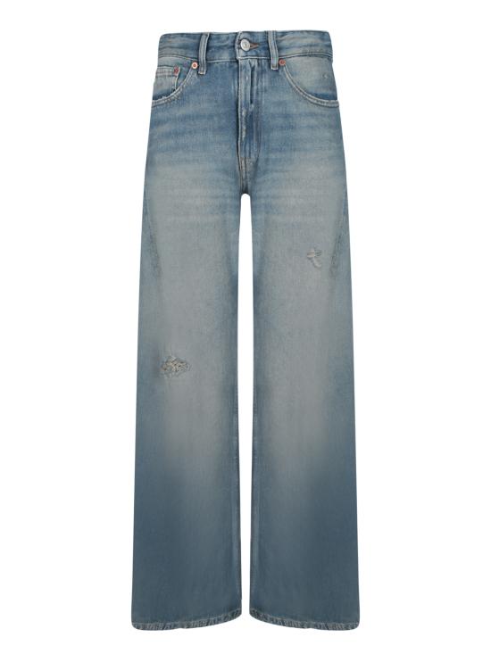 26SS MM6 메종마르지엘라 디스트레스드 와이드 데님 팬츠 S52LA0238 M30017 994 Blue