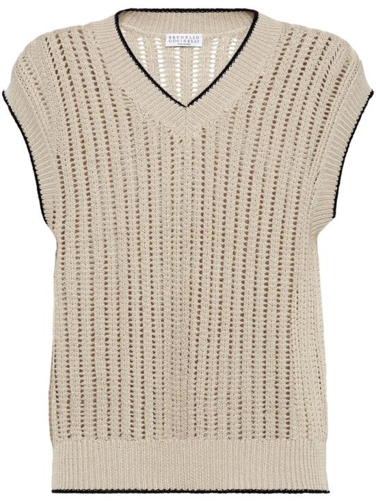  브루넬로 쿠치넬리 민소매 티셔츠 MSB582002C9731 beige