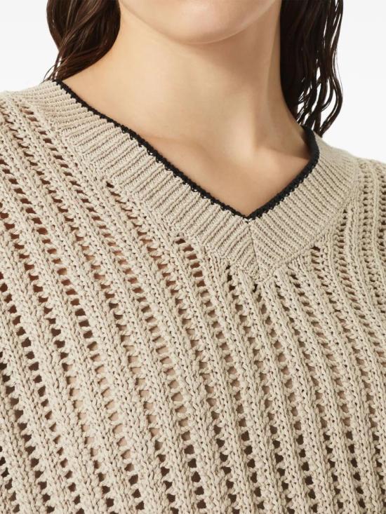  브루넬로 쿠치넬리 민소매 티셔츠 MSB582002C9731 beige - BRUNELLO CUCINELLI