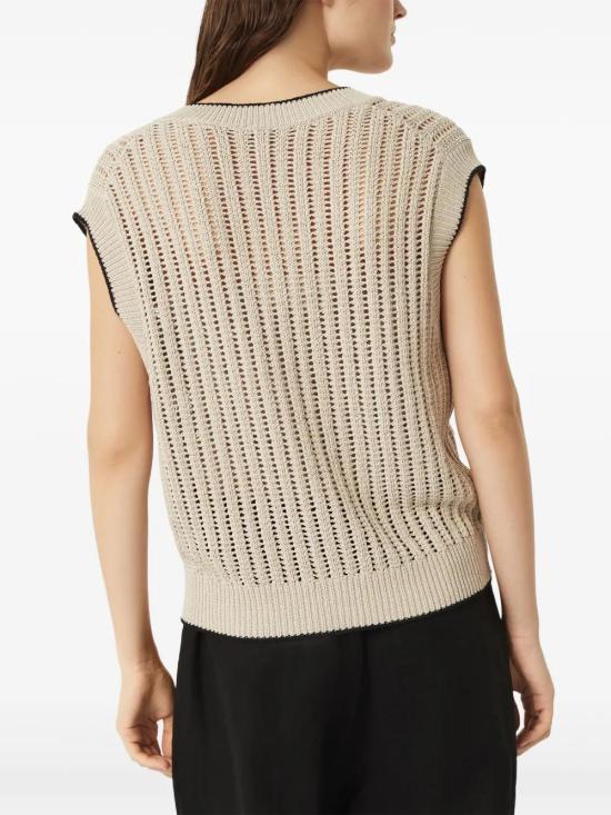  브루넬로 쿠치넬리 민소매 티셔츠 MSB582002C9731 beige - BRUNELLO CUCINELLI