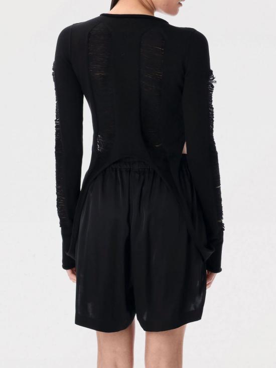 25SS 릭 오웬스 긴팔 티셔츠 RO01E7616KGRIDM 09 Black - RICK OWENS