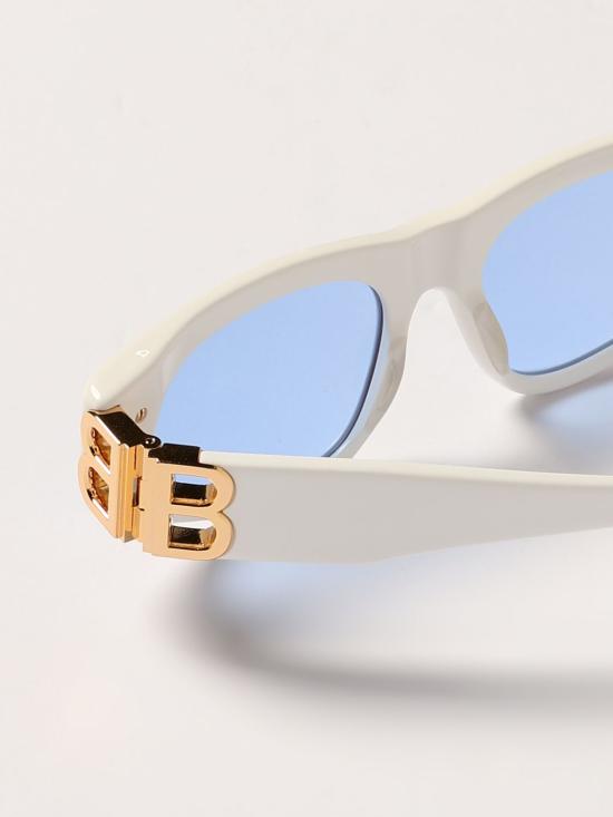 26SS 발렌시아가 선글라스 BB0095S 004 White - BALENCIAGA