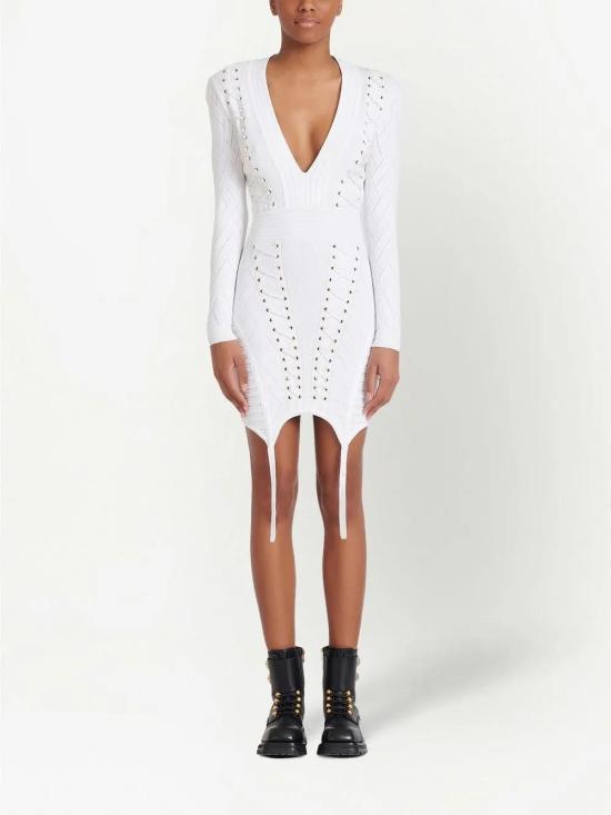  발망 미디 원피스 YF1R8519KC28 - BALMAIN